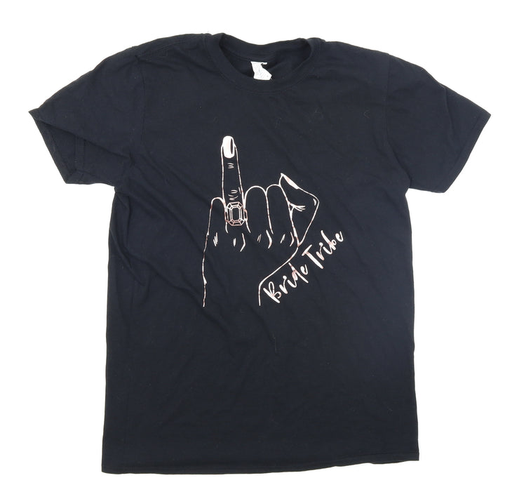 Gildan Womens Black   Basic T-Shirt Size M  - Bride Tribe