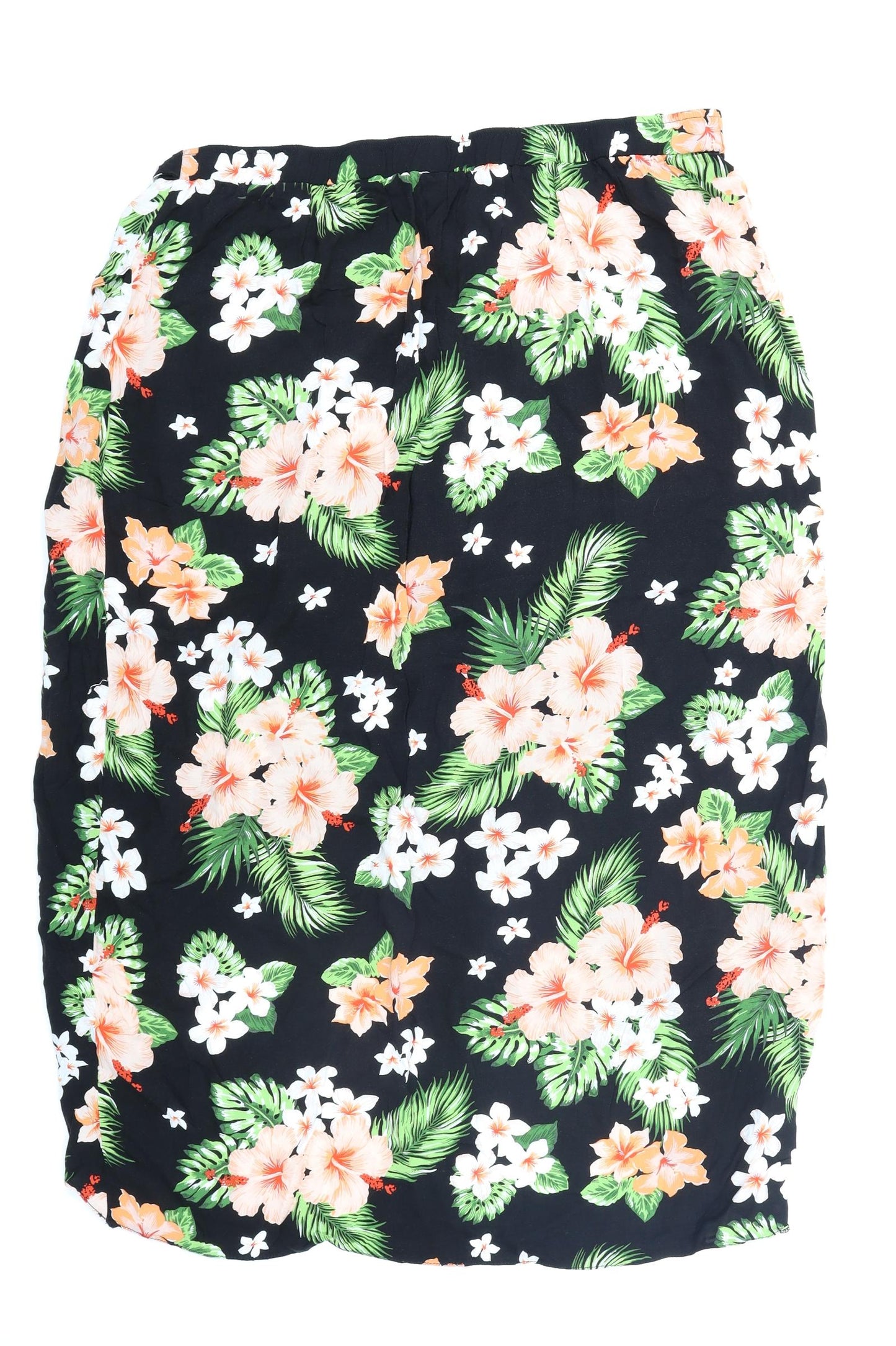 George Womens Black Floral  Wrap Skirt Size 20