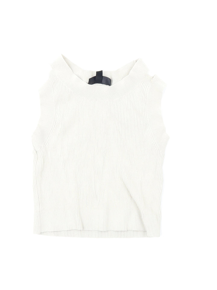 Topshop Womens Beige Cropped Tank Size 6 - Cold Shoulder