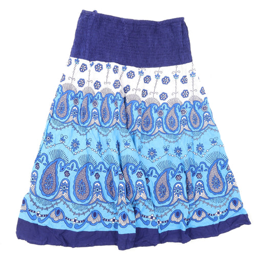 Martildo Womens Blue Floral  Peasant Skirt Size L