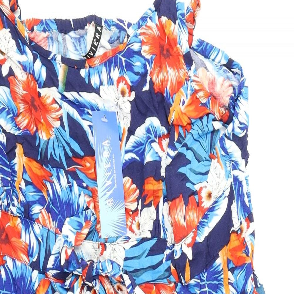 Riviera Womens Blue Floral  Trapeze & Swing  Size 18