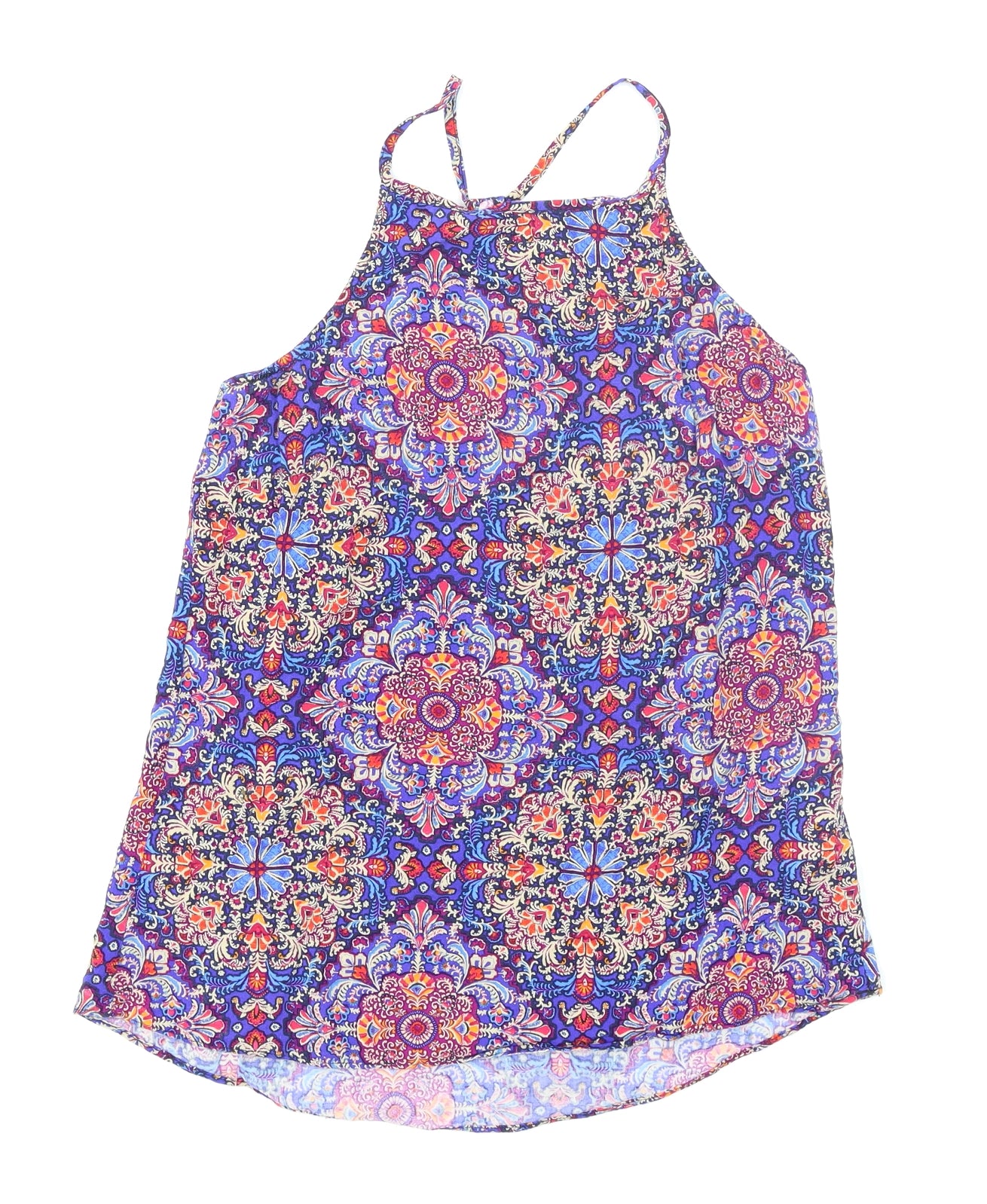 New Look Womens Blue Floral  Camisole T-Shirt Size 10