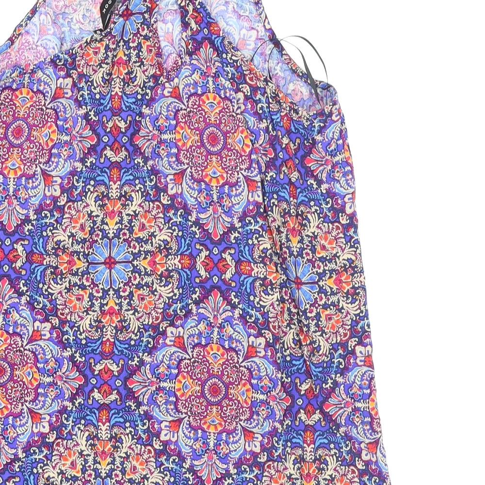 New Look Womens Blue Floral  Camisole T-Shirt Size 10