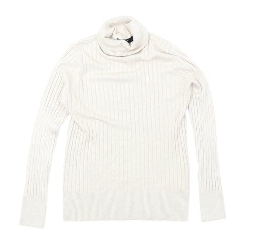 Front view of F&F women’s beige knit jumper, size UK 12