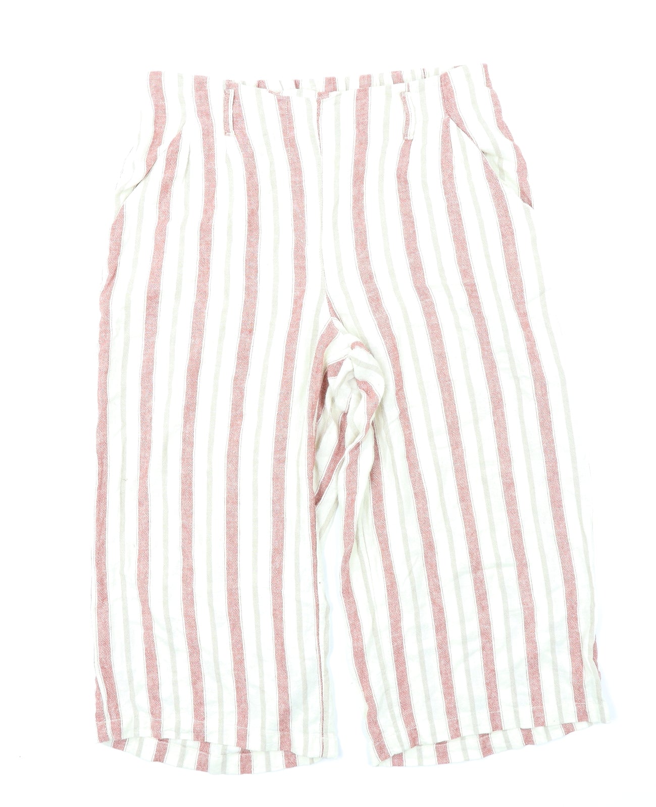 George Womens Beige Striped  Culotte Shorts Size 12