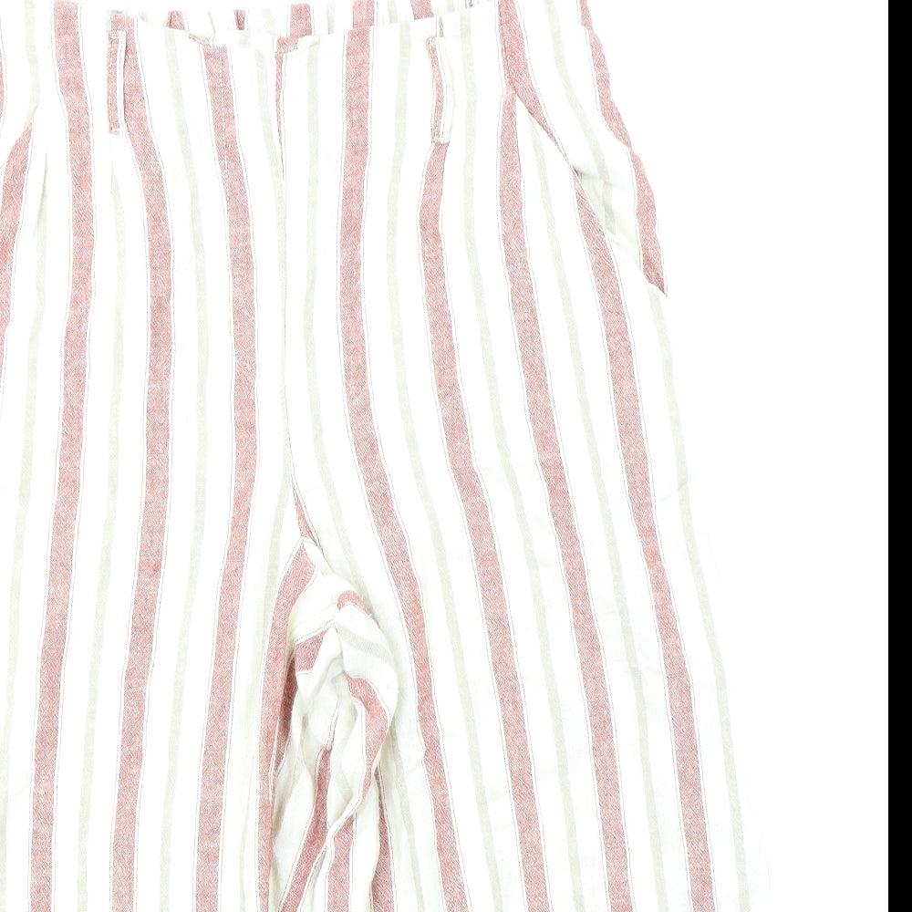 George Womens Beige Striped  Culotte Shorts Size 12