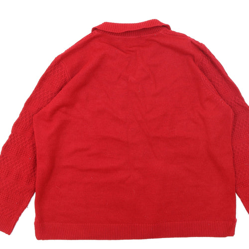 ISLE  Womens Red  Knit Pullover Jumper Size XL