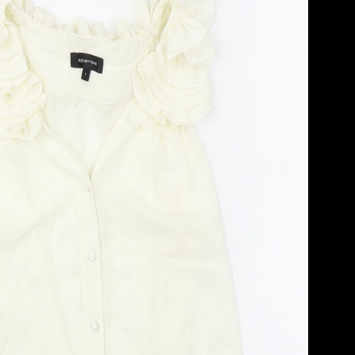 Spense Womens White   Basic Blouse Size L