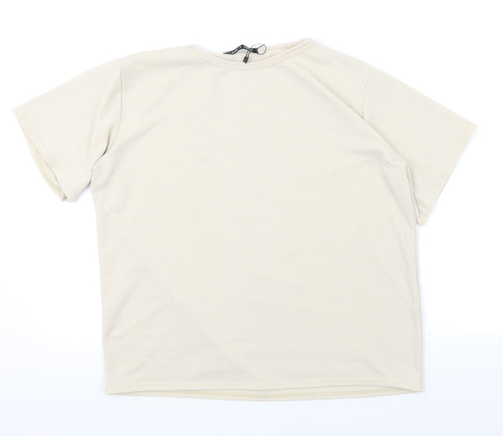 I SAW IT FIRST Womens Beige Basic T-Shirt Size 12