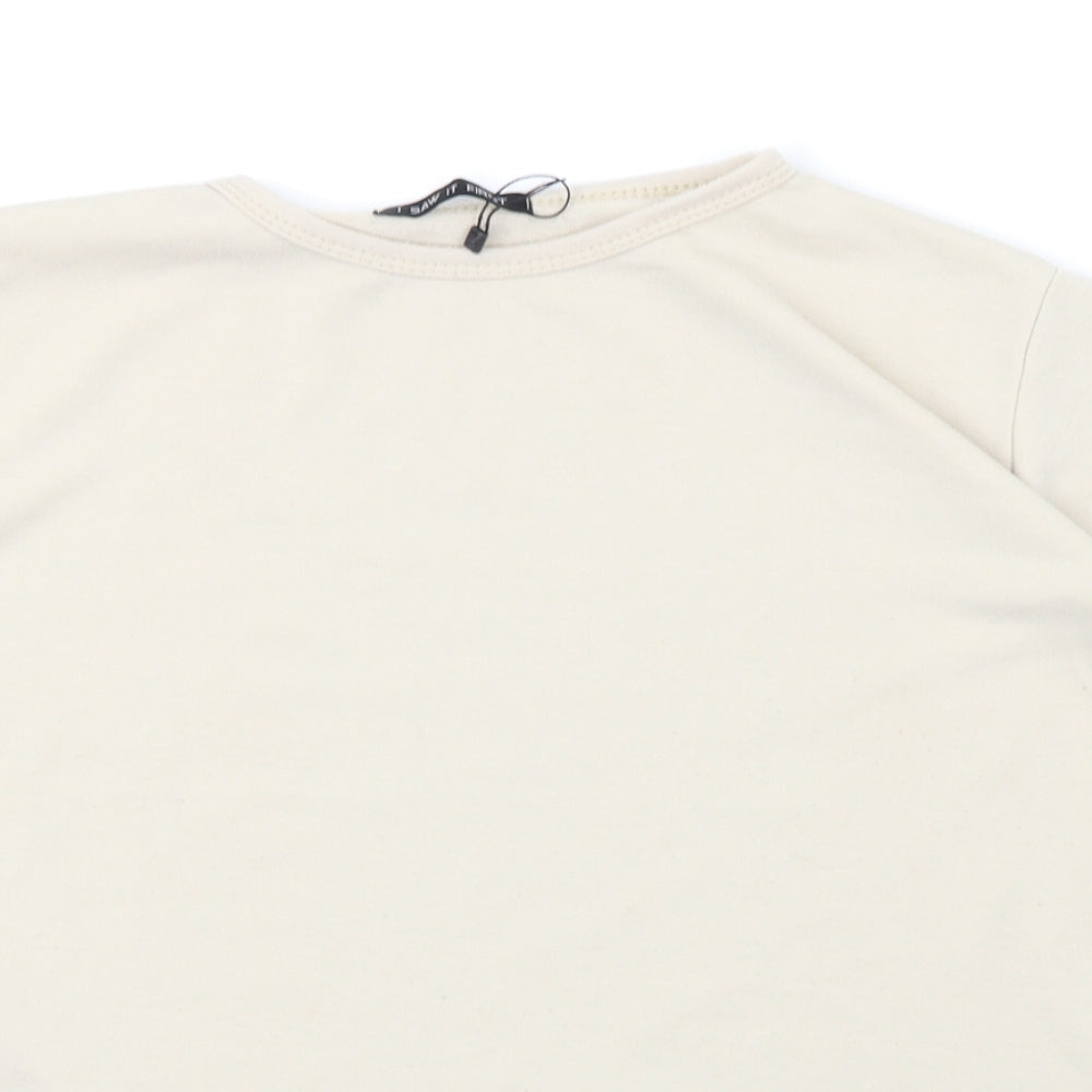 I SAW IT FIRST Womens Beige   Basic T-Shirt Size 12