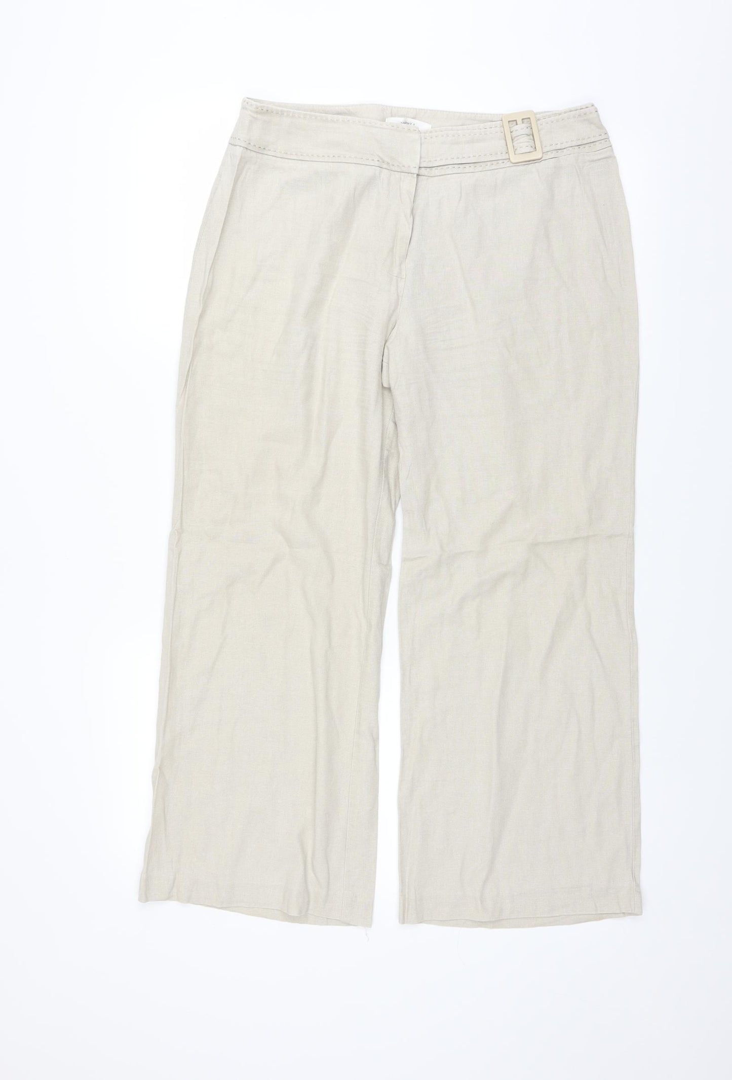 Marks and Spencer Womens Beige   Trousers  Size 12 L26 in - Short Leg