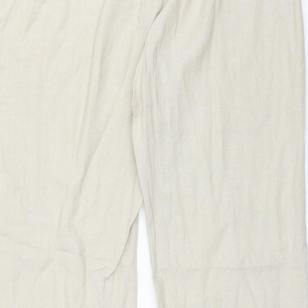 Marks and Spencer Womens Beige   Trousers  Size 12 L26 in - Short Leg