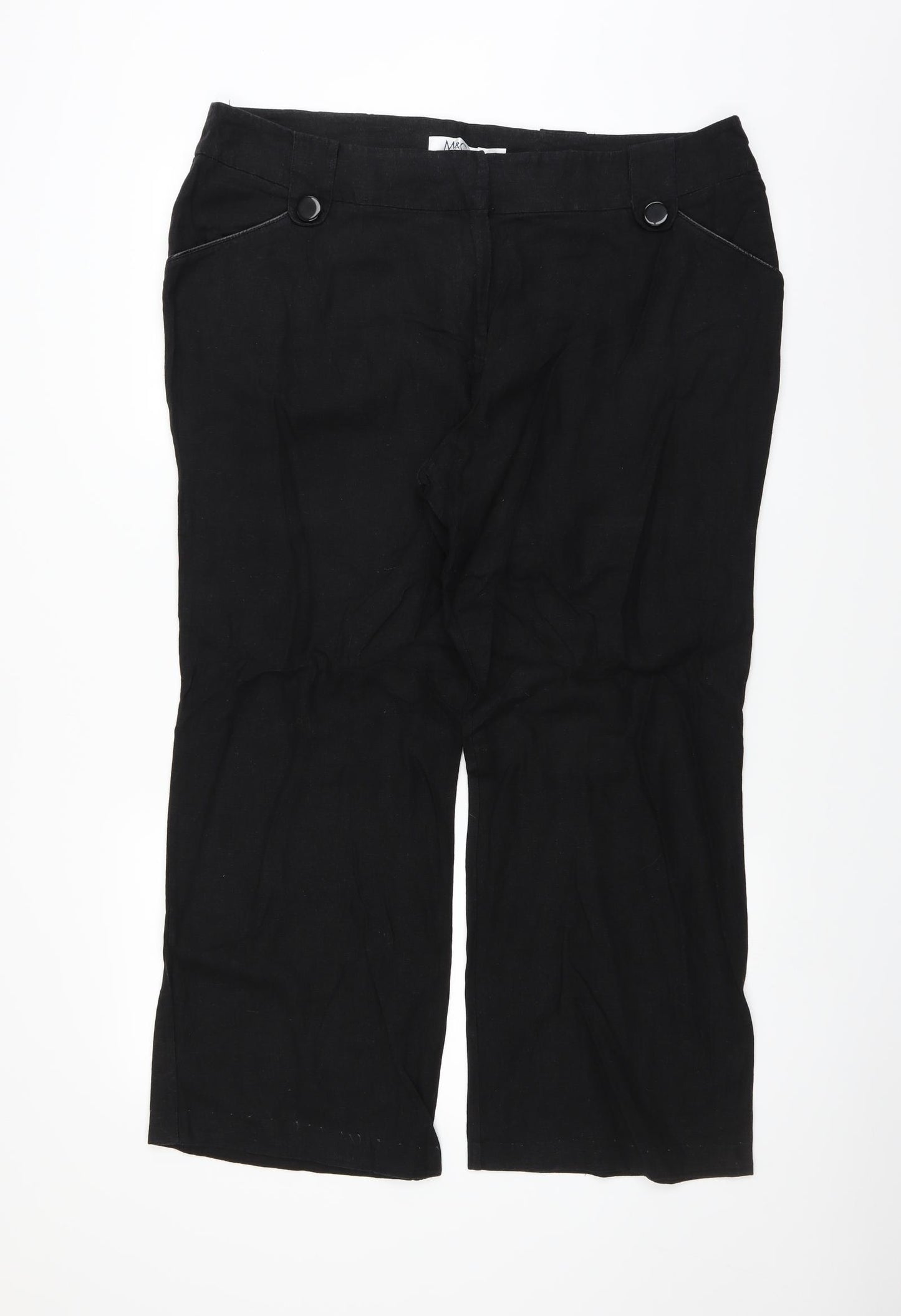 M&Co Womens Black   Trousers  Size 20 L26 in