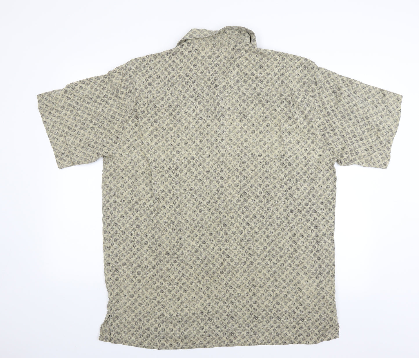 Marks and Spencer Mens Green Geometric   Button-Up Size L