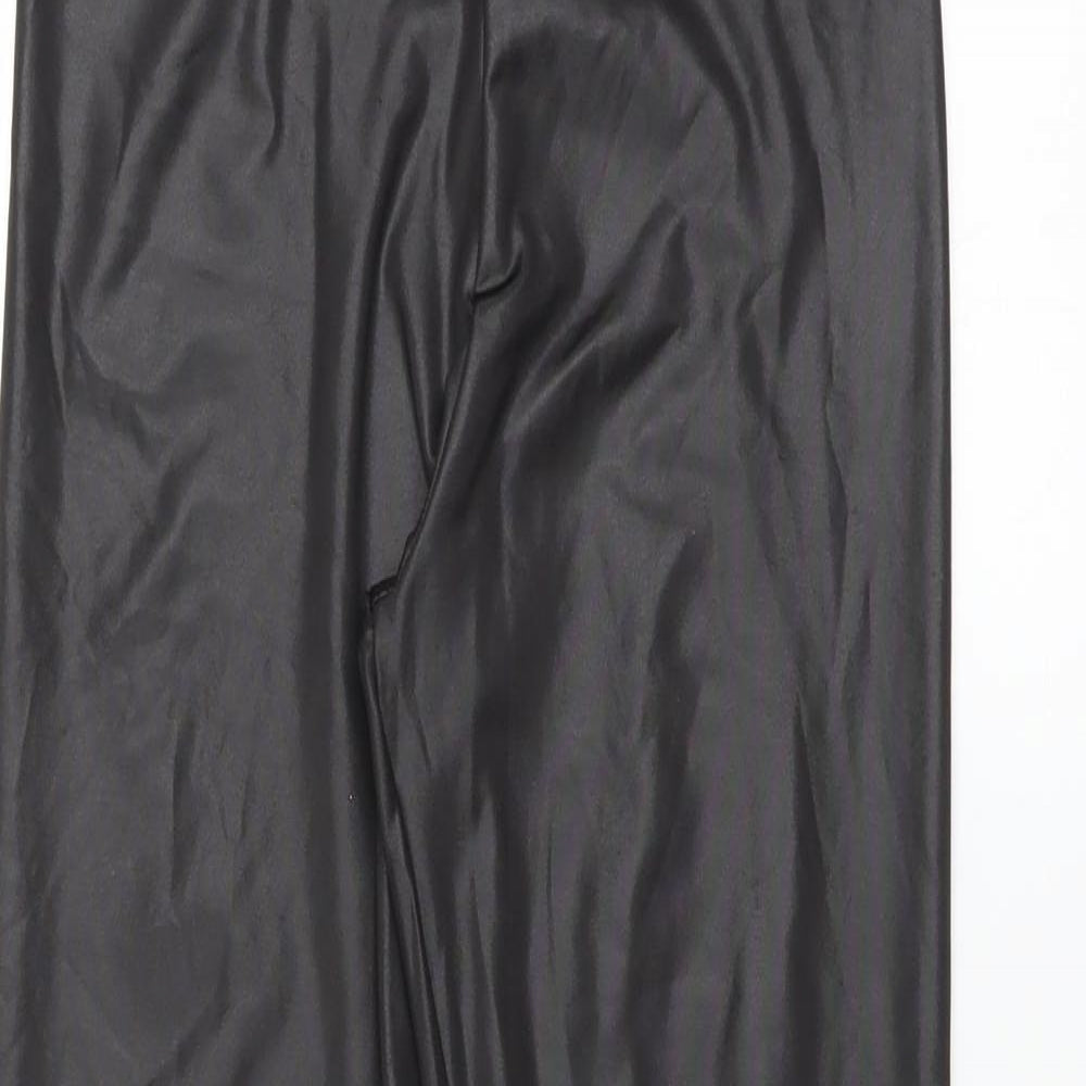 George Girls Black   Carrot Trousers Size 11-12 Years - wet look leggings