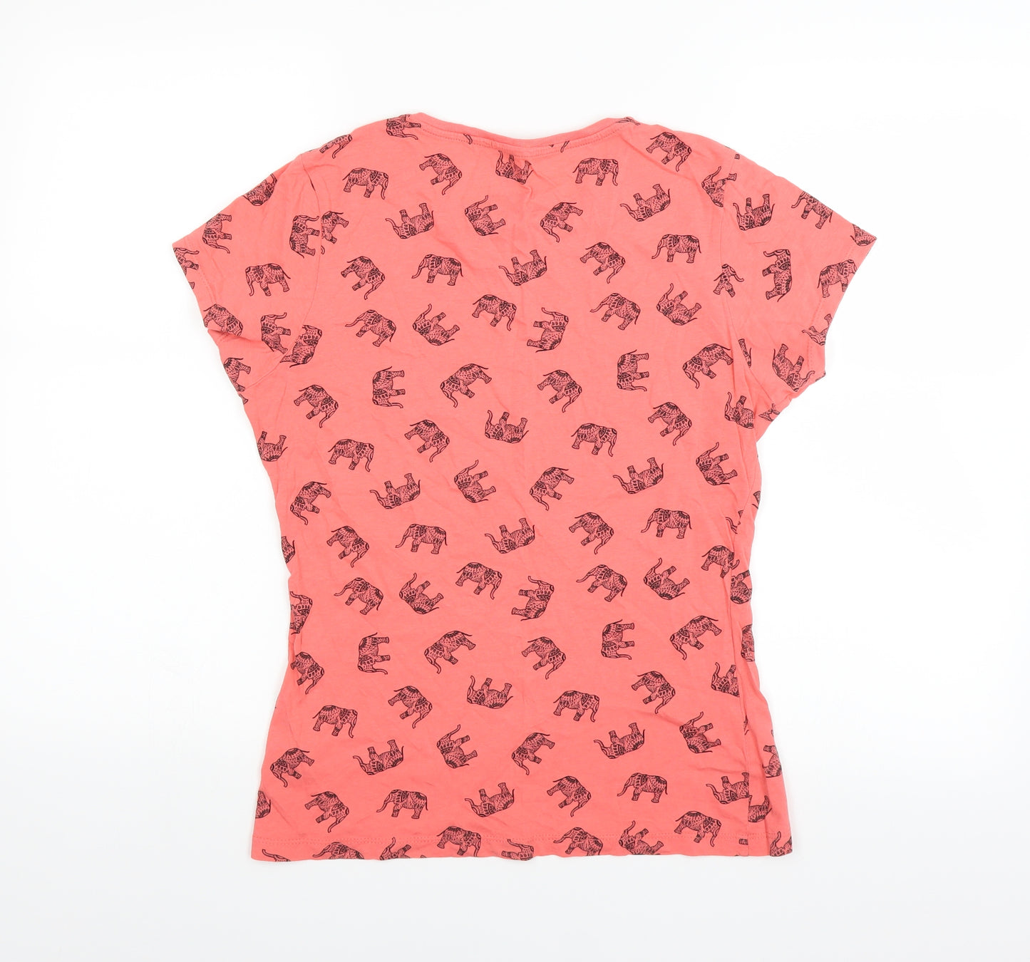 Primark Womens Pink   Basic T-Shirt Size 12  - Elephant Print