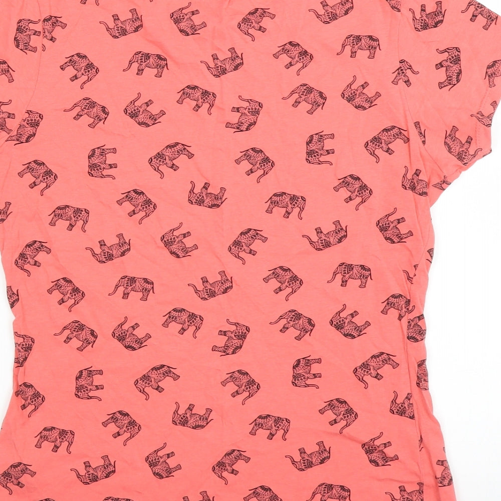 Primark Womens Pink   Basic T-Shirt Size 12  - Elephant Print