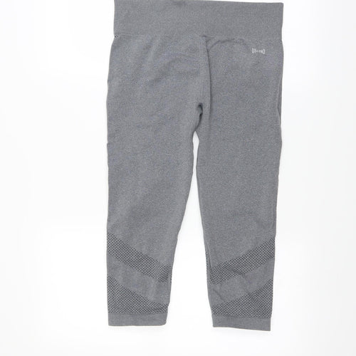 USA Pro Womens Grey   Compression Leggings Size 12 L19 in - cropped