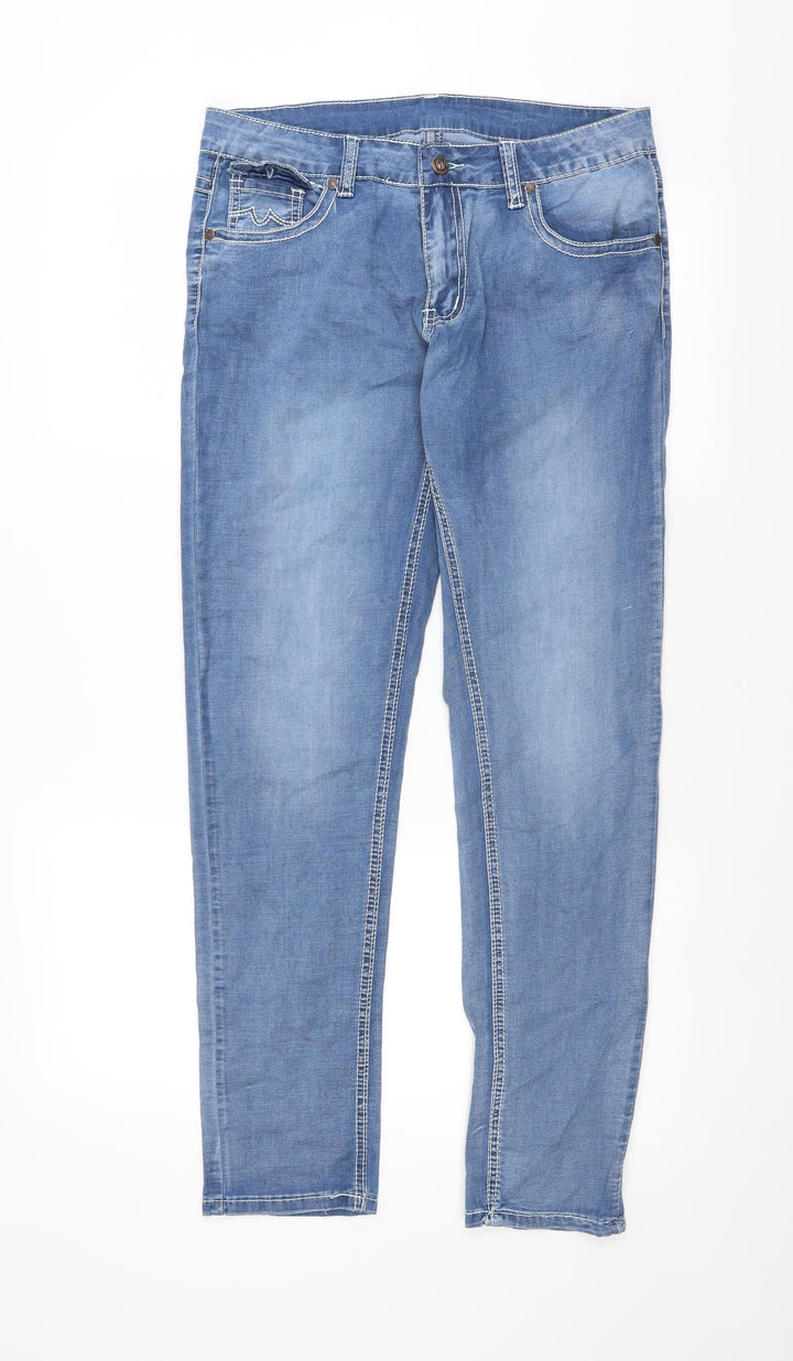 Preworn Womens Blue  Denim Skinny Jeans Size 32 in L30 in