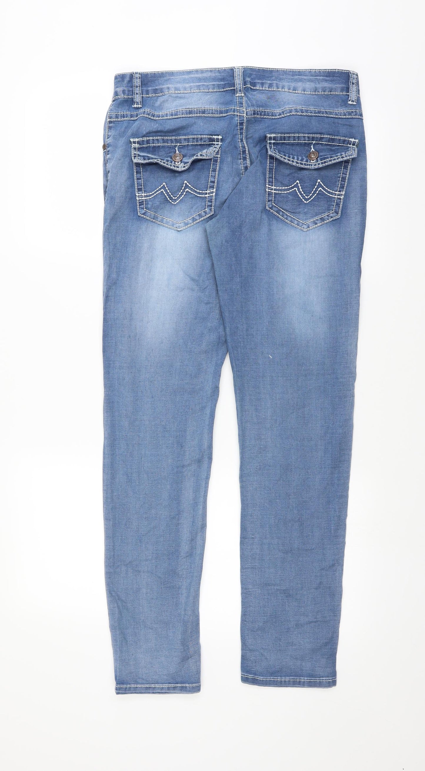 Preworn Womens Blue  Denim Skinny Jeans Size 32 in L30 in