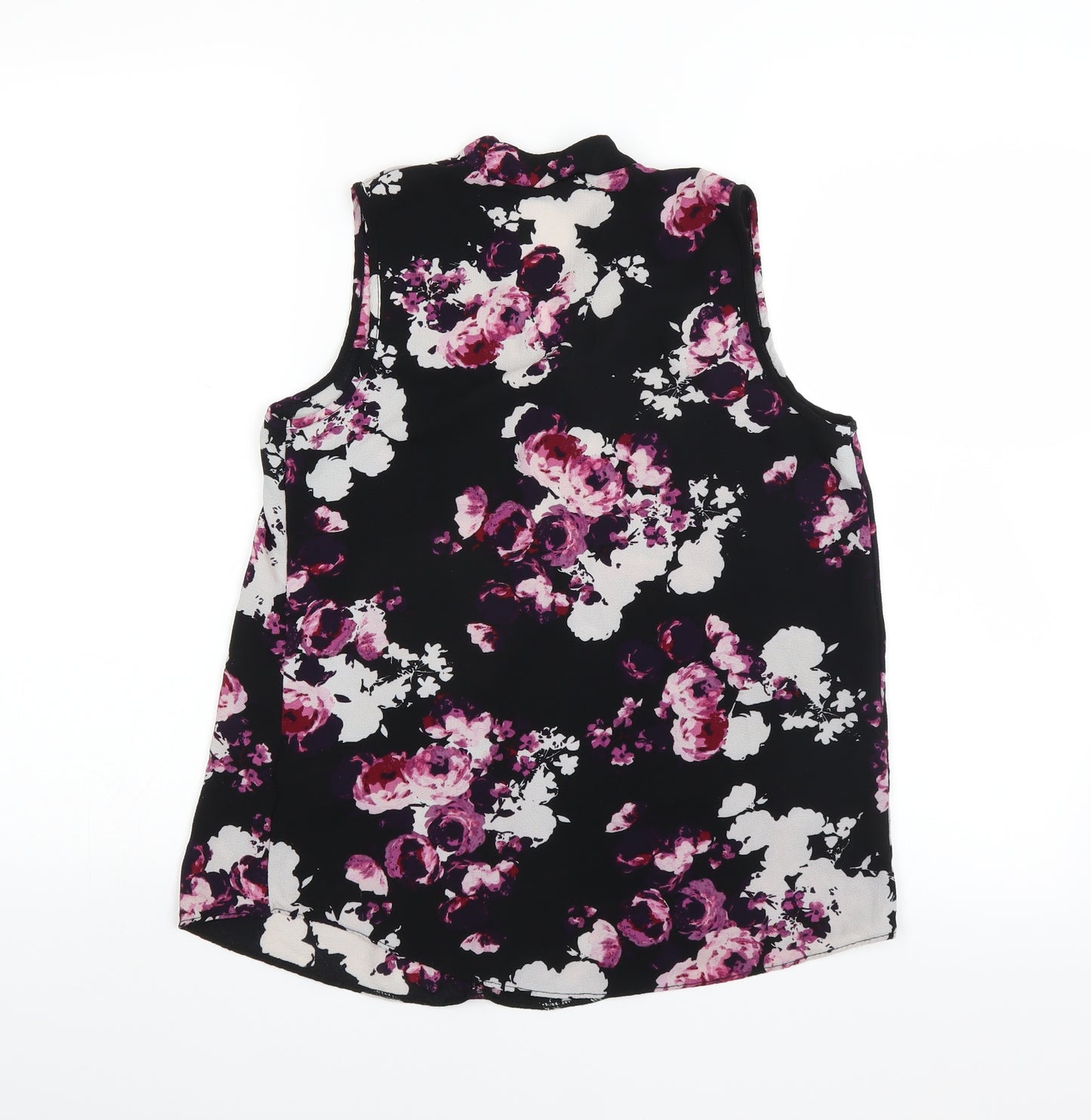 Peacocks Womens Black Floral  Basic Blouse Size 8