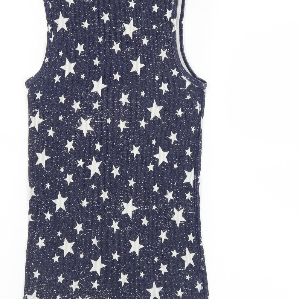 Faded Glory Womens Blue   Basic Tank Size L  - star pattern
