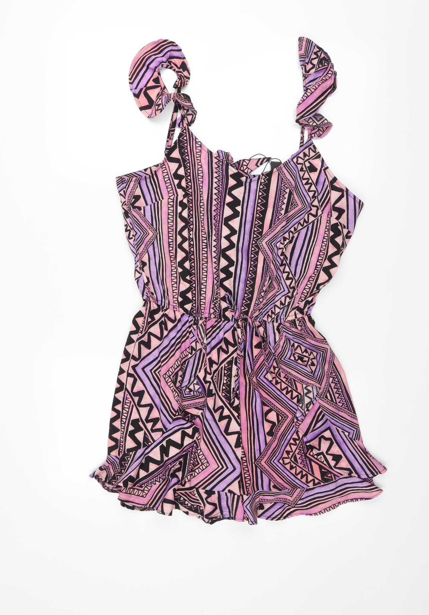 Primark Womens Purple Geometric  Playsuit One-Piece Size 12