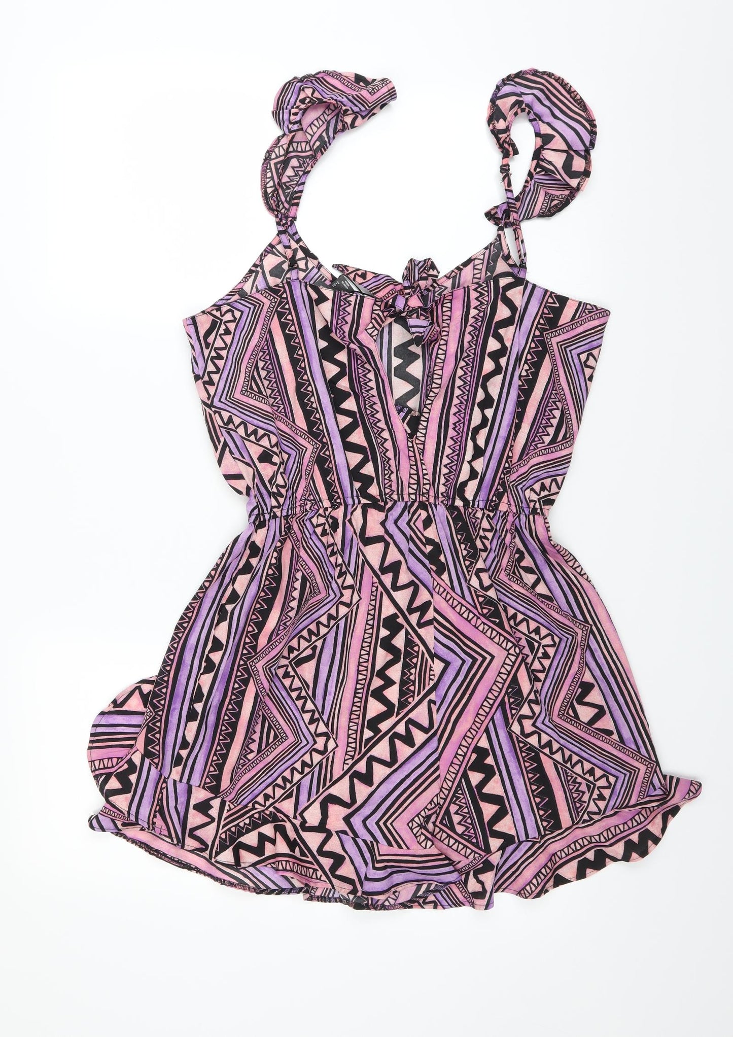 Primark Womens Purple Geometric  Playsuit One-Piece Size 12