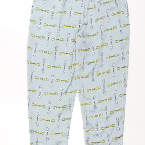 PRETTYLITTLETHING Womens Blue   Trousers  Size 10 L26 in - chain pattern
