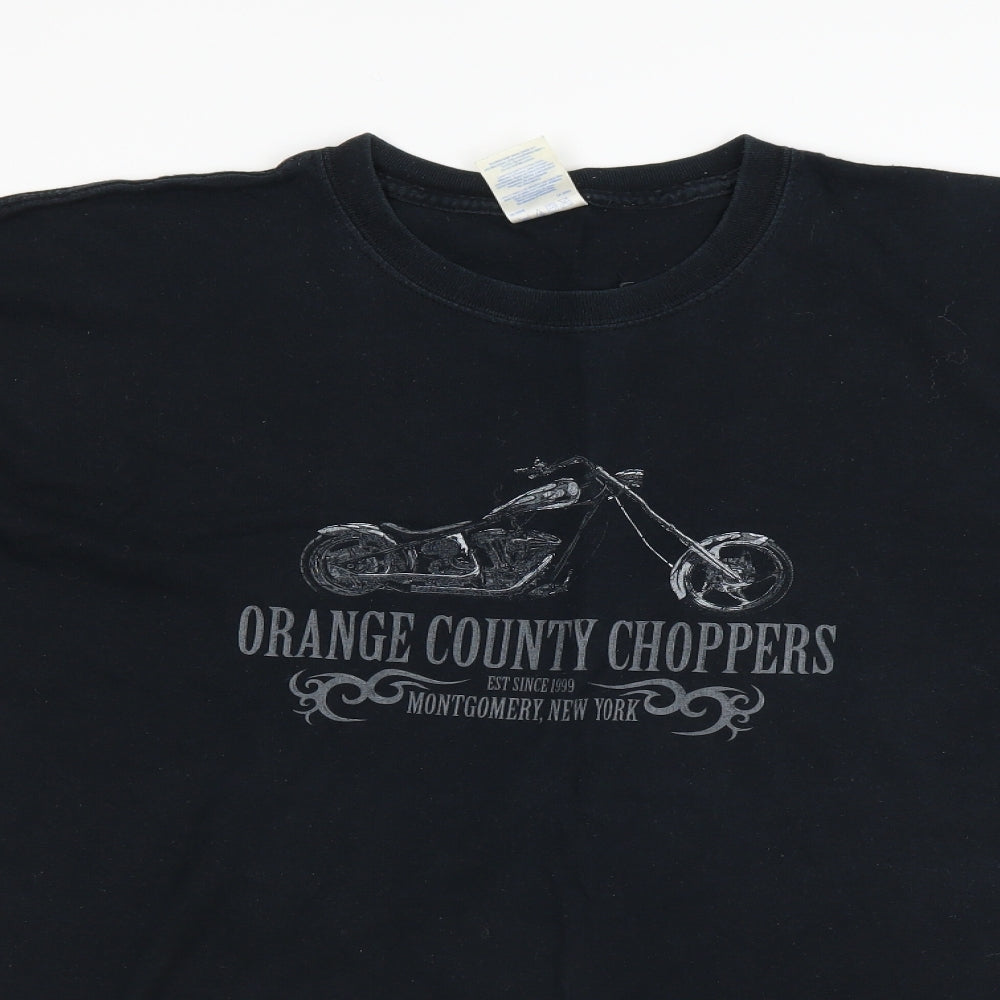 Gildan Mens Black    T-Shirt Size XL  - orange county choppers