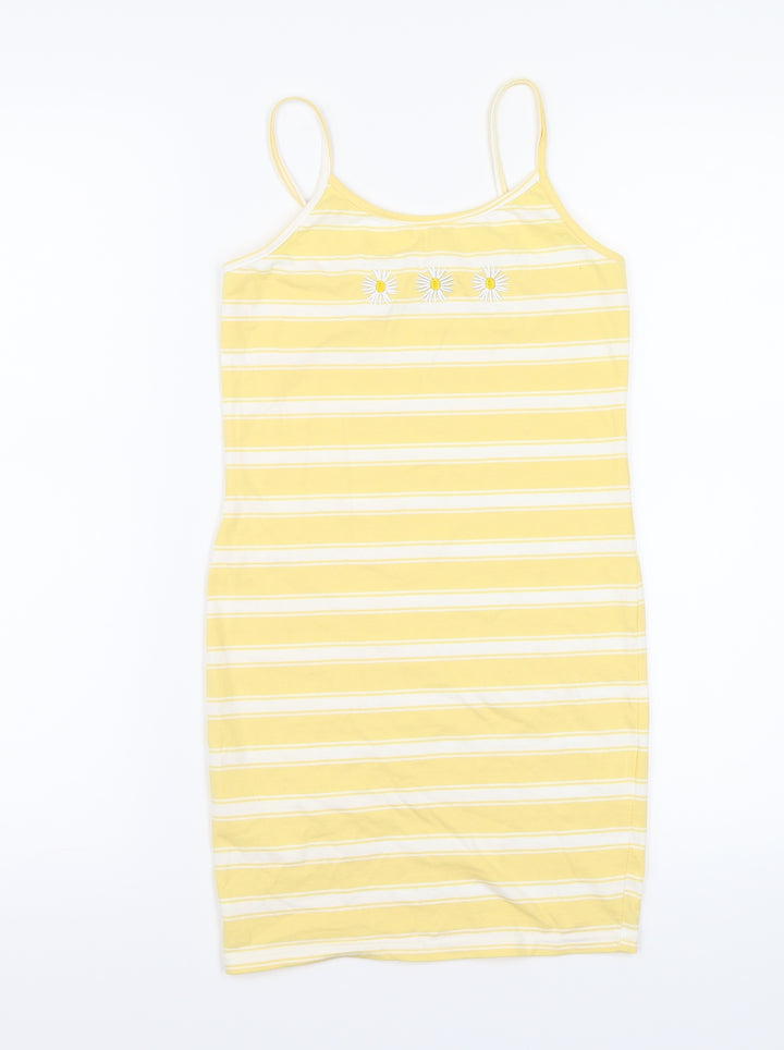 SheIn Girls Multicoloured Striped  Basic Tank Size 8-9 Years