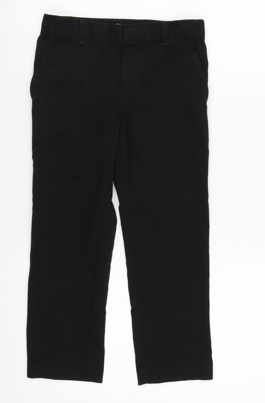 Front view of George boys’ black trousers, size 5-6, years