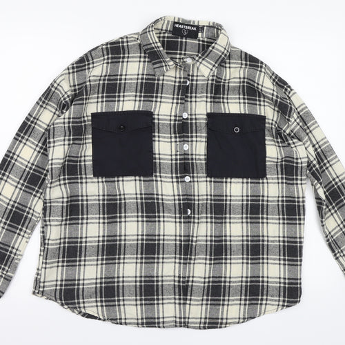 HEARTBREAK Womens Multicoloured Check  Basic Button-Up Size 8