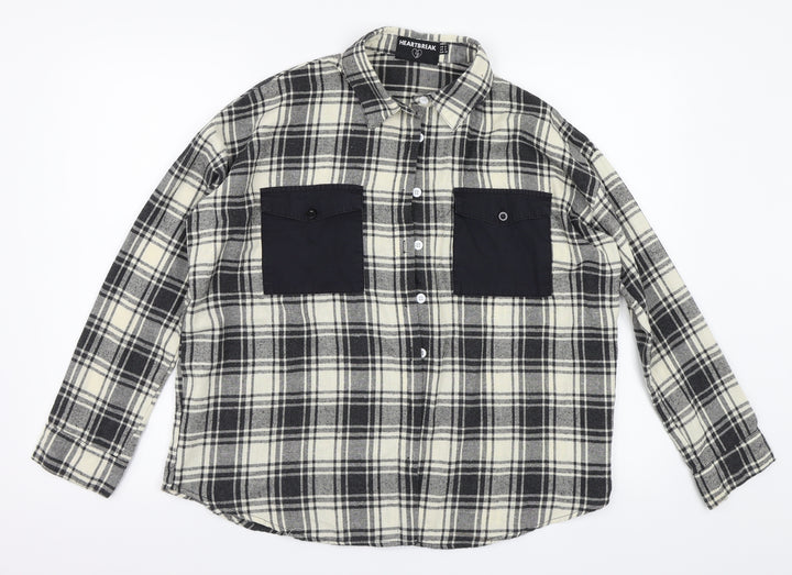 HEARTBREAK Womens Multicoloured Check Basic Button-Up Size 8