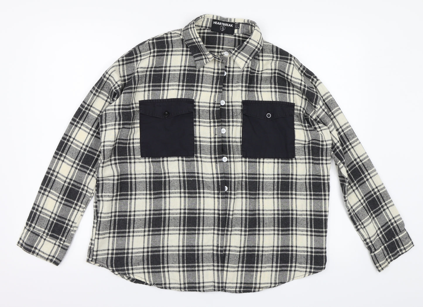 HEARTBREAK Womens Multicoloured Check  Basic Button-Up Size 8