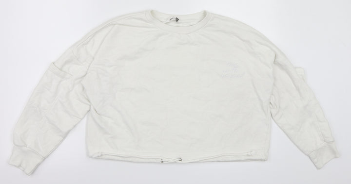 Pep & Co Womens White   Pullover Sweatshirt Size 10