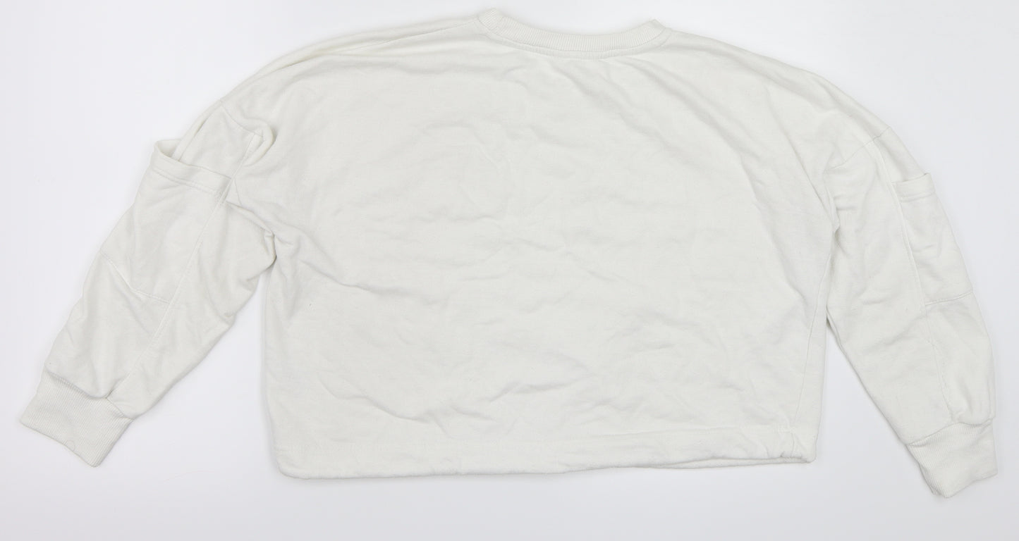 Pep & Co Womens White   Pullover Sweatshirt Size 10