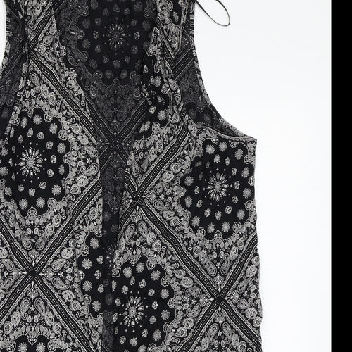 Peacocks Womens Black Floral  Basic Blouse Size M