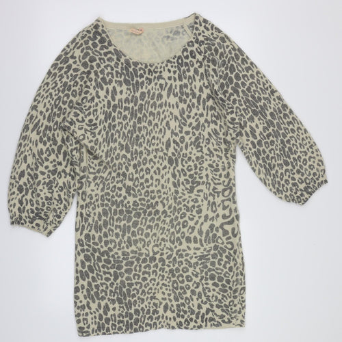 SWEEWE Womens Ivory Animal Print  Pullover Jumper Size M  - Size M/L