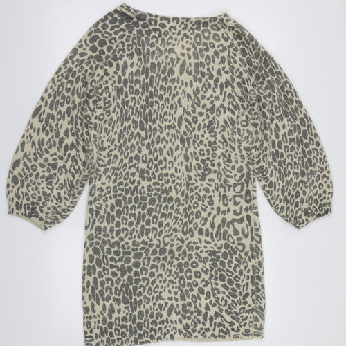 SWEEWE Womens Ivory Animal Print  Pullover Jumper Size M  - Size M/L