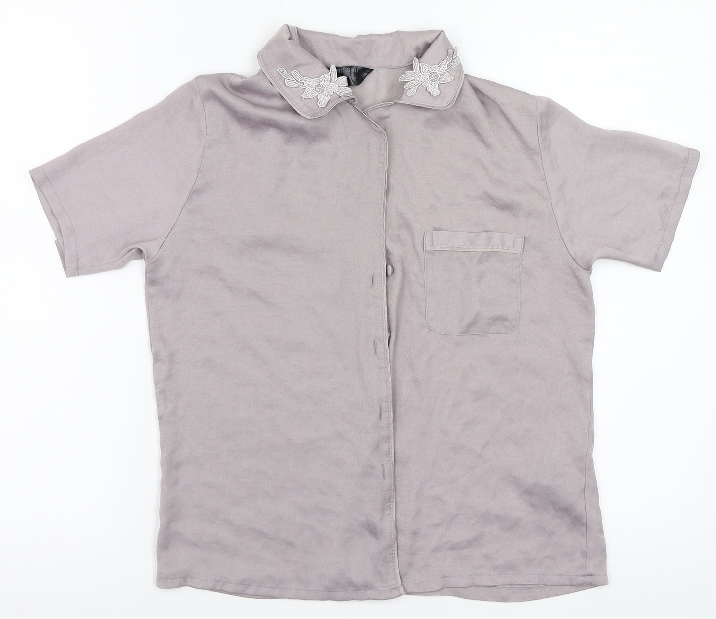 Secret Possessions Womens Grey   Basic Button-Up Size 4