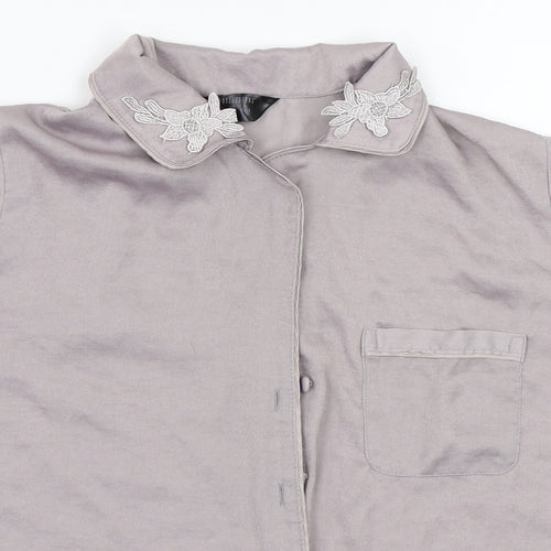 Secret Possessions Womens Grey   Basic Button-Up Size 4