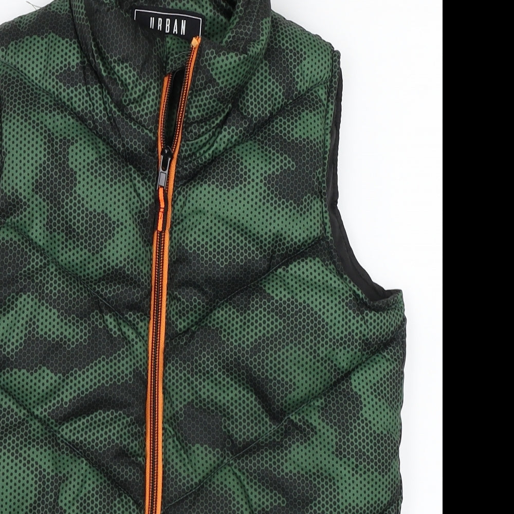 URBAN BOYS Boys Green Camouflage  Gilet Jacket Size 9 Years