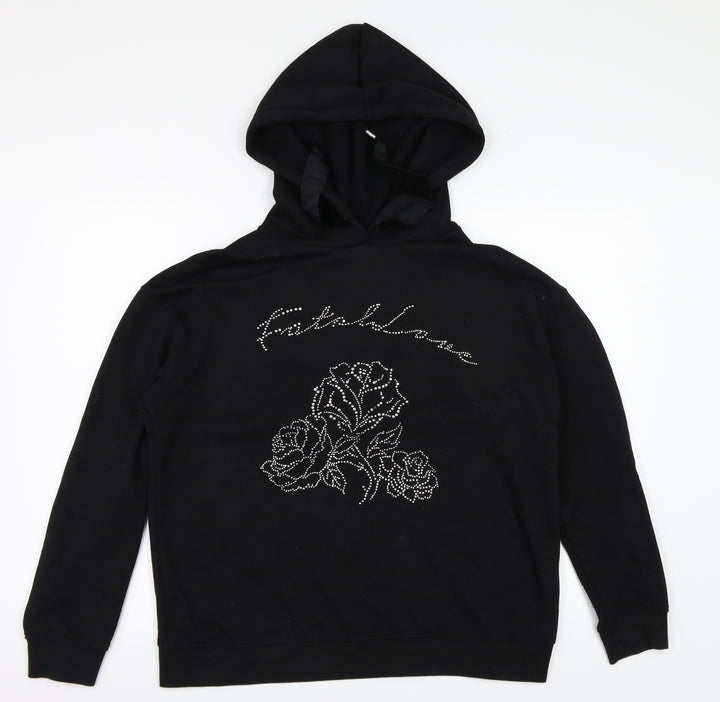Topshop Womens Black   Pullover Hoodie Size 6