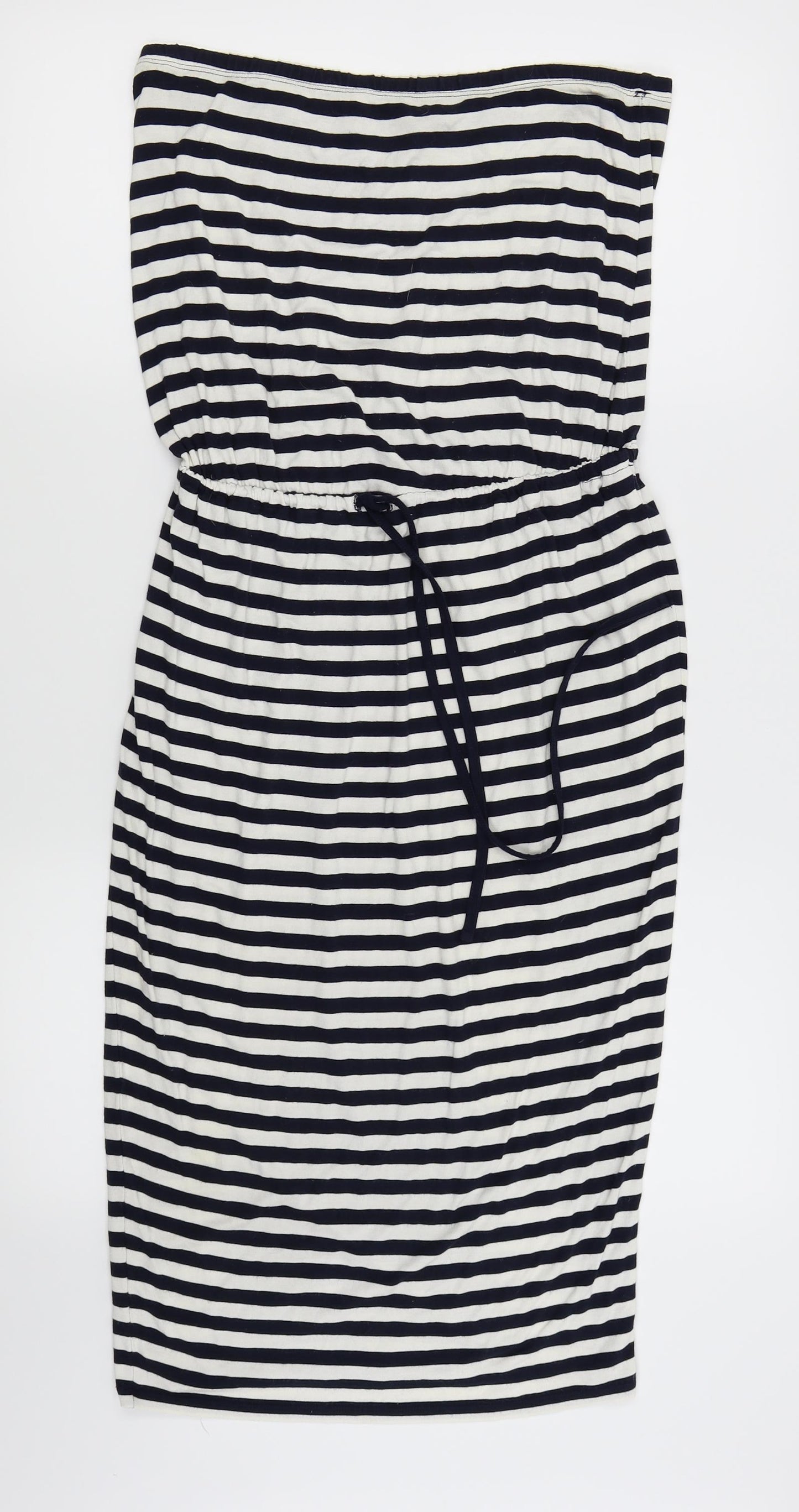 Asda George Womens White Striped  Pencil Dress  Size 10