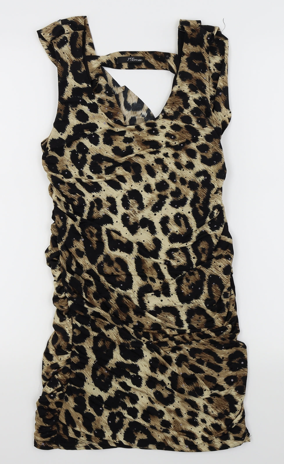 Jane Norman Womens Brown Animal Print  Fit & Flare  Size 10