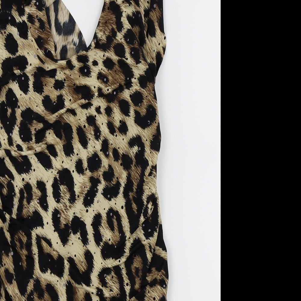 Jane Norman Womens Brown Animal Print  Fit & Flare  Size 10