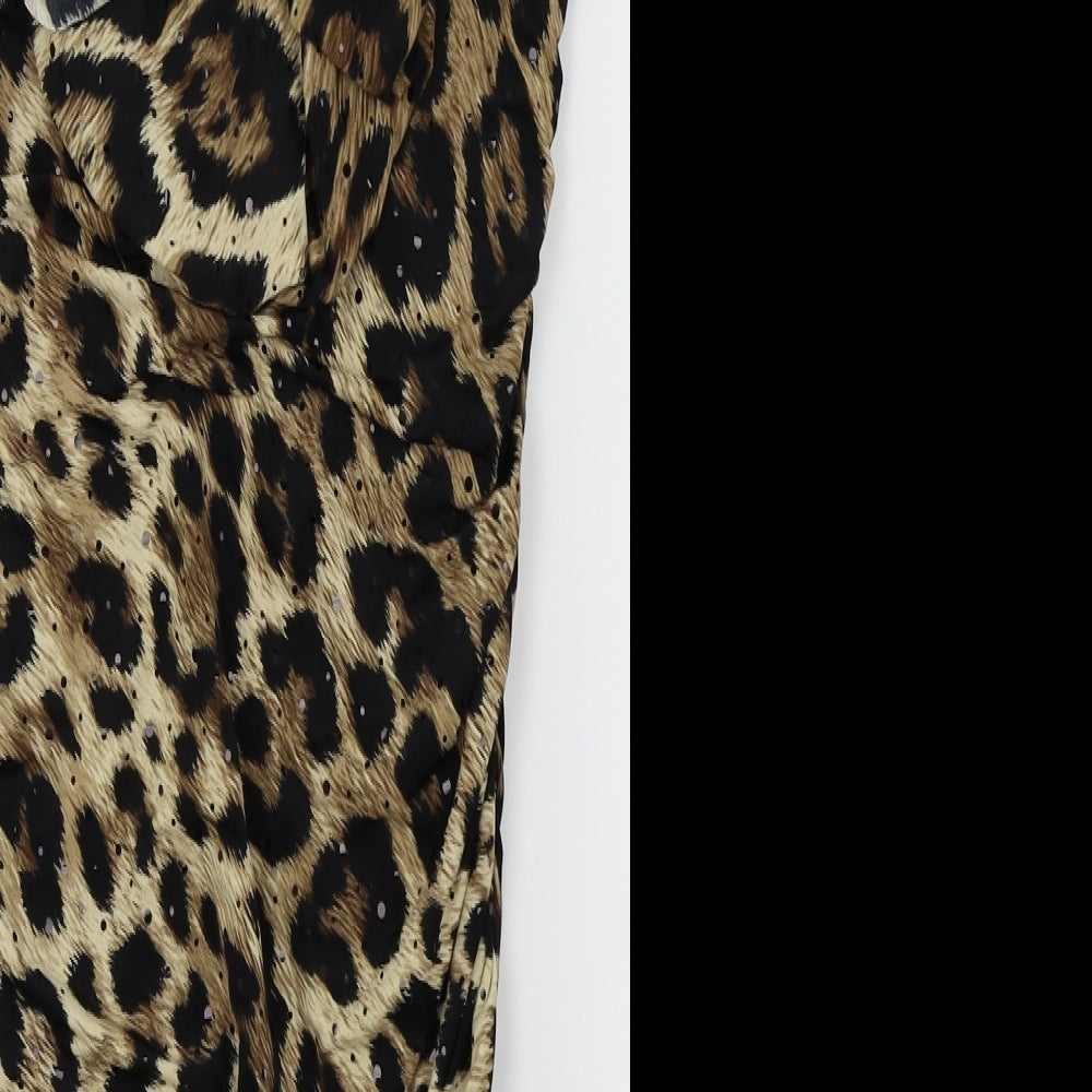 Jane Norman Womens Brown Animal Print  Fit & Flare  Size 10