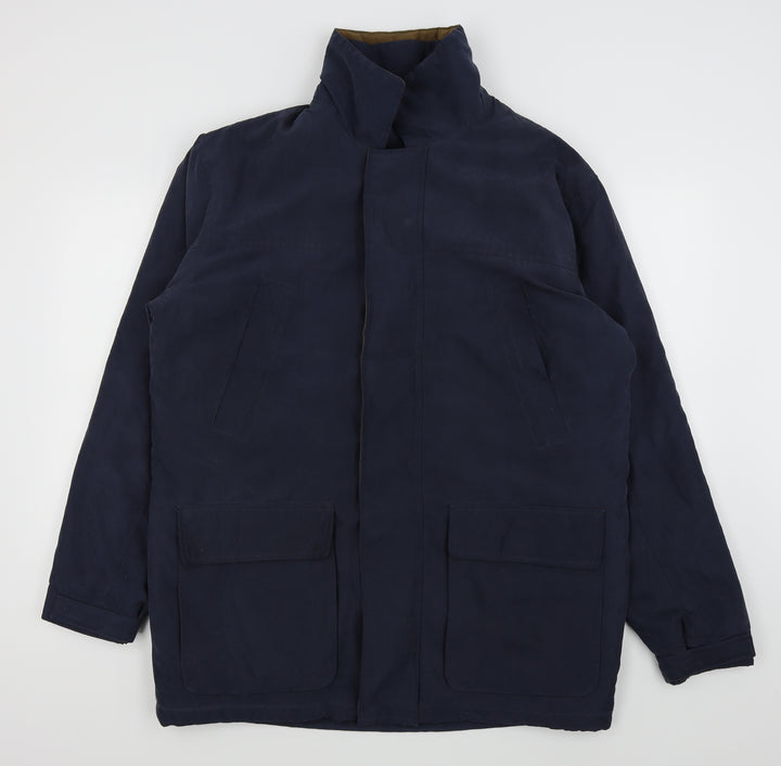 Kingston Mens Blue Rain Coat Coat Size M