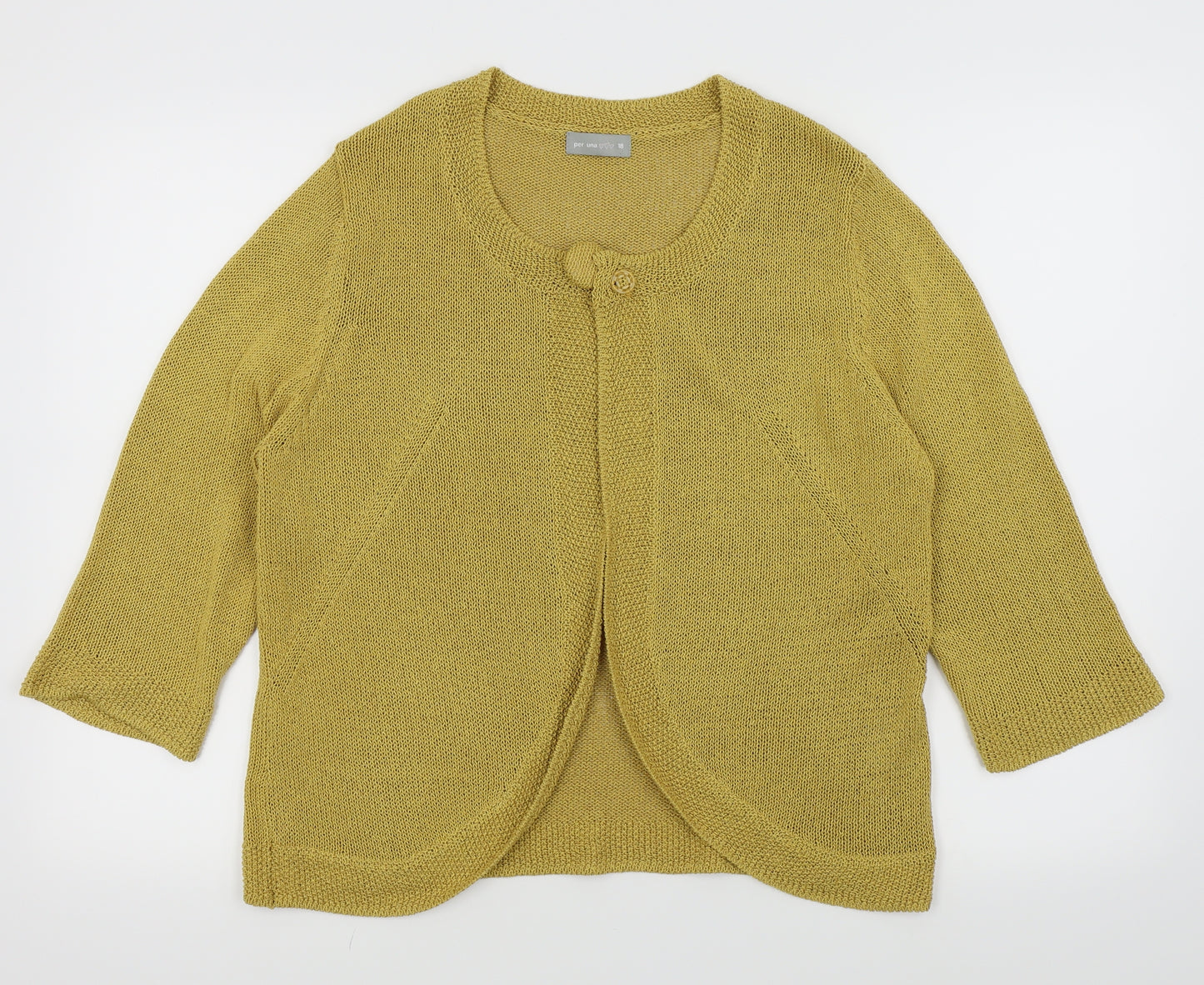 Per Una Womens Yellow   Cardigan Jumper Size 18
